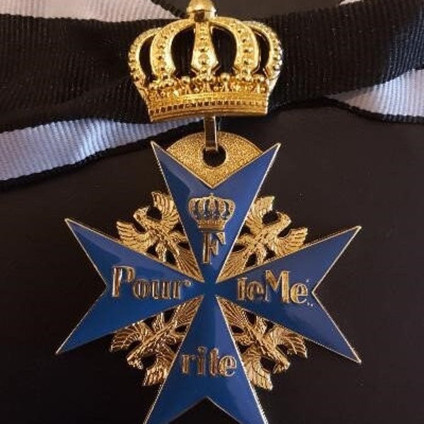 REPLICA DUITSE Pruisische Pour Le Merite MEDAILLE met kroon 1740