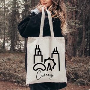 Chicago Tote eco friendly midwest Chi-town skyline vacation gift tote homestate pride made in the USA second city