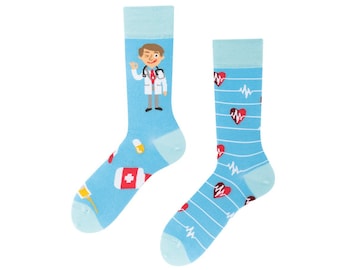 Calcetines médicos | Dr. Calcetines | calcetines divertidos | calcetines de colores | Regalo para médico | Regalo dentista | Regalo para terapeuta | calcetines geniales