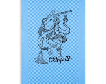 Funny octopus tea towel "Octoputz" | Gift for the kitchen | Easter gift | Animal motif tea towel | Gift for the cook