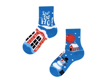 Lindos calcetines navideños con motivo de muñeco de nieve para niños | Regalo de Navidad para niños | Regalo para calendario de Adviento | regalo de papá noel