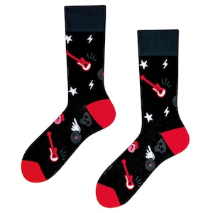 Calcetines RocknRoll | Calcetines rock n roll | Calcetines de metales pesados | Calcetines de estrellas | Calcetines para músicos | Calcetín de cinta | calcetines de colores | TODOSOCKS