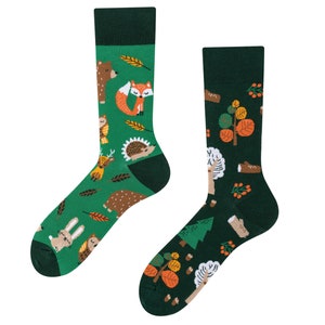 Forest Animals Socks | Animal motifs socks | cool soclen | crazy socks | Gift for girlfriend | crazy socks | Forest animals | TODOSOCKS