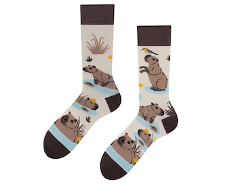 Cute socks with capybara | Funny animal motif socks | Socks with the cute capybara | Guinea pig