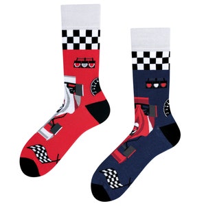 Formule 1 sokken | Formule 1 sokken | blauwe sokken | rode sokken | Cadeau voor Formule 1-fan | Rijbewijs cadeau | TODOSOCKS