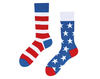 Coole Socken Stars and Stripes| USA Socken | Sterne und Streifen Socken | bunte Socken | ungleiche Socken | crazy socks | TODOSOCKS