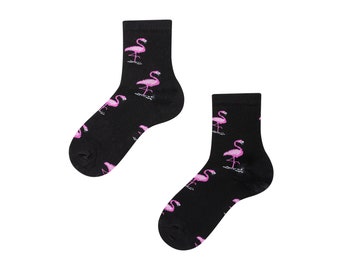 Pink Flamingo socks for kids| cute flamingo socks for kids| flamingo design socks for children| socks for toddler and kids| TODOSOCKS