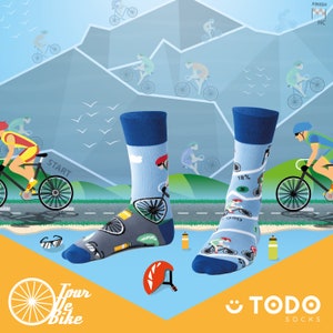Tour de Bike Socken Bicycle Socks Fahrrad Socken lustige Socken Fahrrad Geschenk Socken Männer Socken Frauen TODOSOCKS Bild 2