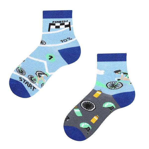 Cool cycling socks for kids | cool mix and match bike socks for kids | funny socks for boys | funny socks for girls | TODOSOCKS