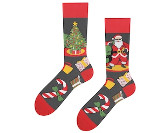 Funny Christmas socks with Santa Claus | Christmas motif socks | St. Nicholas Day gift | Christmas present | Santa Claus
