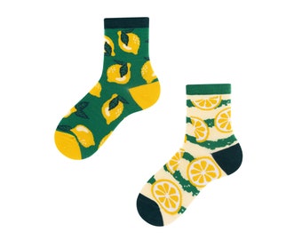 Süße Zitronen Socken Kinder| cute kid socks with lemons | cool dress kids | Socken mit Kindermotiven | cool kids socks| TODOSOCKS