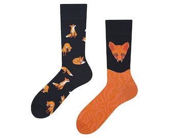 Chaussettes cool en renard | Chaussettes à motifs animaliers | Conception de renard| chaussettes de renard | chaussettes folles | Cadeau pour petite amie | Chaussettes drôles | CHAUSSETTES TODOS