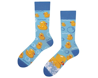 Funny socks with rubber duck | Squeaking duck | Rubber Duck | bathtub | Funny Easter gift | Good mood socks | Todosocks