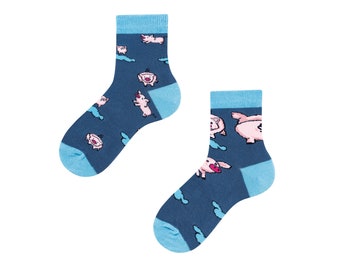 Süße Schweinchen Socken Kinder| cute kid socks with piggys| cool dress kids | Socken mit Kindermotiven | cool kids socks| TODOSOCKS