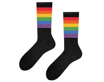 Black tennis socks rainbow | Pride | LGBTQ | cool socks | CSD outfit | colorful socks | super soft | TODOSOCKS