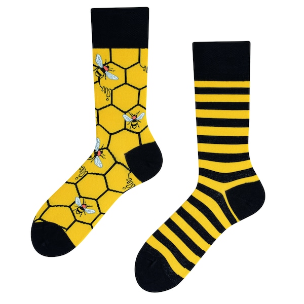 BusyBee Socken | Bienensocken | coole Socken | schwarz gelbe Socken | crazy socks | Bee socks | bunte Socken | colourful socks | TODOSOCKS