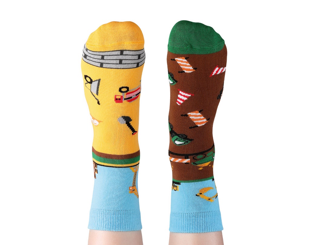 Funny Socks for Kids Socks With Excavator and Crane Socks - Etsy Finland