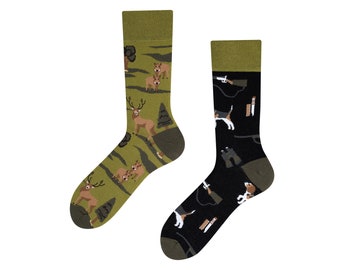 Coole Socken für Jäger | Geschenk für Jäger | Geschenk für Förster| crazy socks | verrückte Socken | Waldtiere | Reh| Jagdhund| TODOSOCKS