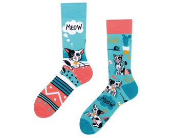 Cute MEOW cat socks | meow socks | cat socks | | colorful socks | cute socks | colorful socks | gift for catlovers | TODOSOCKS