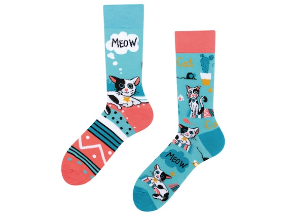 MEOW Socken | meow socks | Katzensocken | cat socks | bunte Socken | niedliche Socken | colourful socks | cute socks | TODOSOCKS