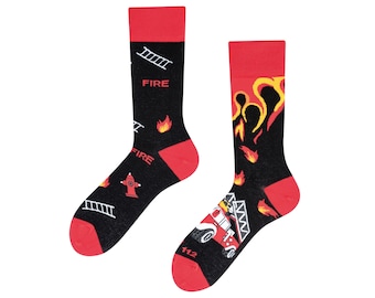 Feuerwehr Socken | Firefighter socks | Socks on Fire | coole Socken | bunte Socken | colourful socks | crazy socks | TODOSOCKS