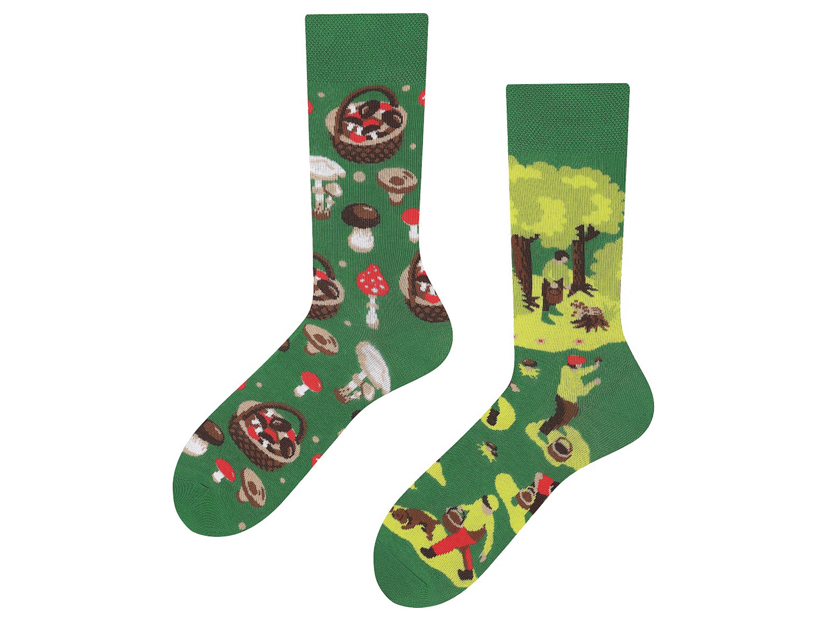 Cool socks for forest lovers and mushroom pickers | Gift for hunters | Gift for foresters | crazy socks | Fly agaric | Mushrooms