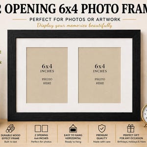 Black Veneer Collage Picture Frame: Holds Two 4x6 Photos