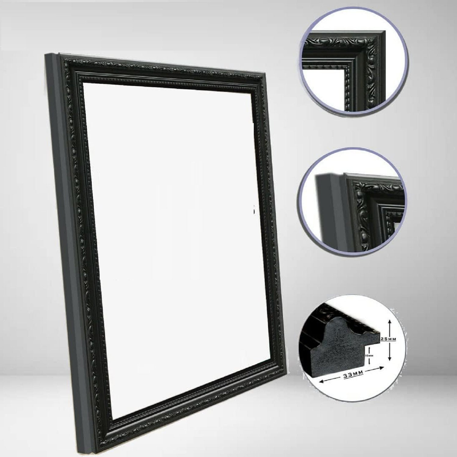 Ornate Shabby Chic Picture Frame – Black White Grey Or Walnut – FramesPlus UK