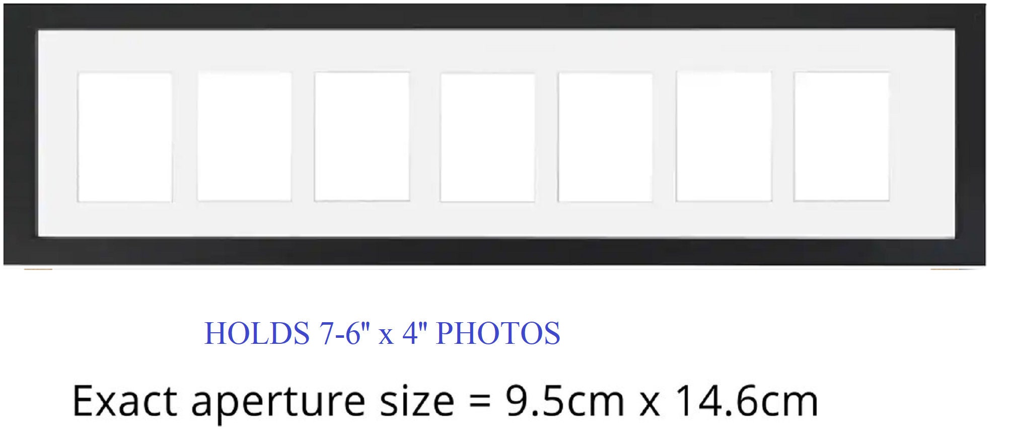 Multi Aperture Photo Picture Frame Holds 7 4 X 6 Photos in a 30mm Black