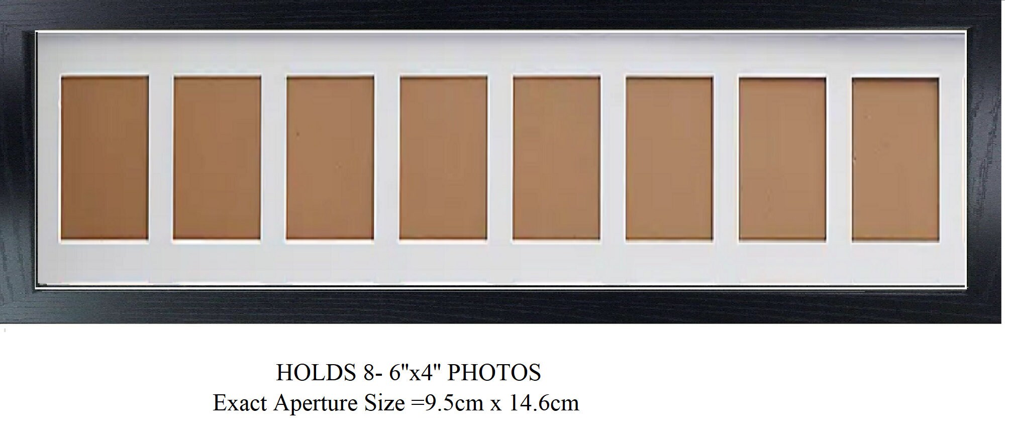 Multi Aperture Photo Picture Frame Holds 8 4 X 6 Photos in a 30mm Black Veneer Frame Etsy UK