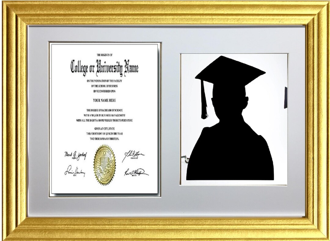 Graduation Double Photo Frame for 1 A4 Certificate and 8X10 ...