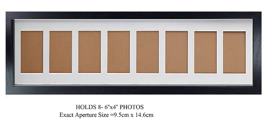 Multi Aperture Photo Picture Frame Holds 8 4 X 6 Photos in a 30mm Black