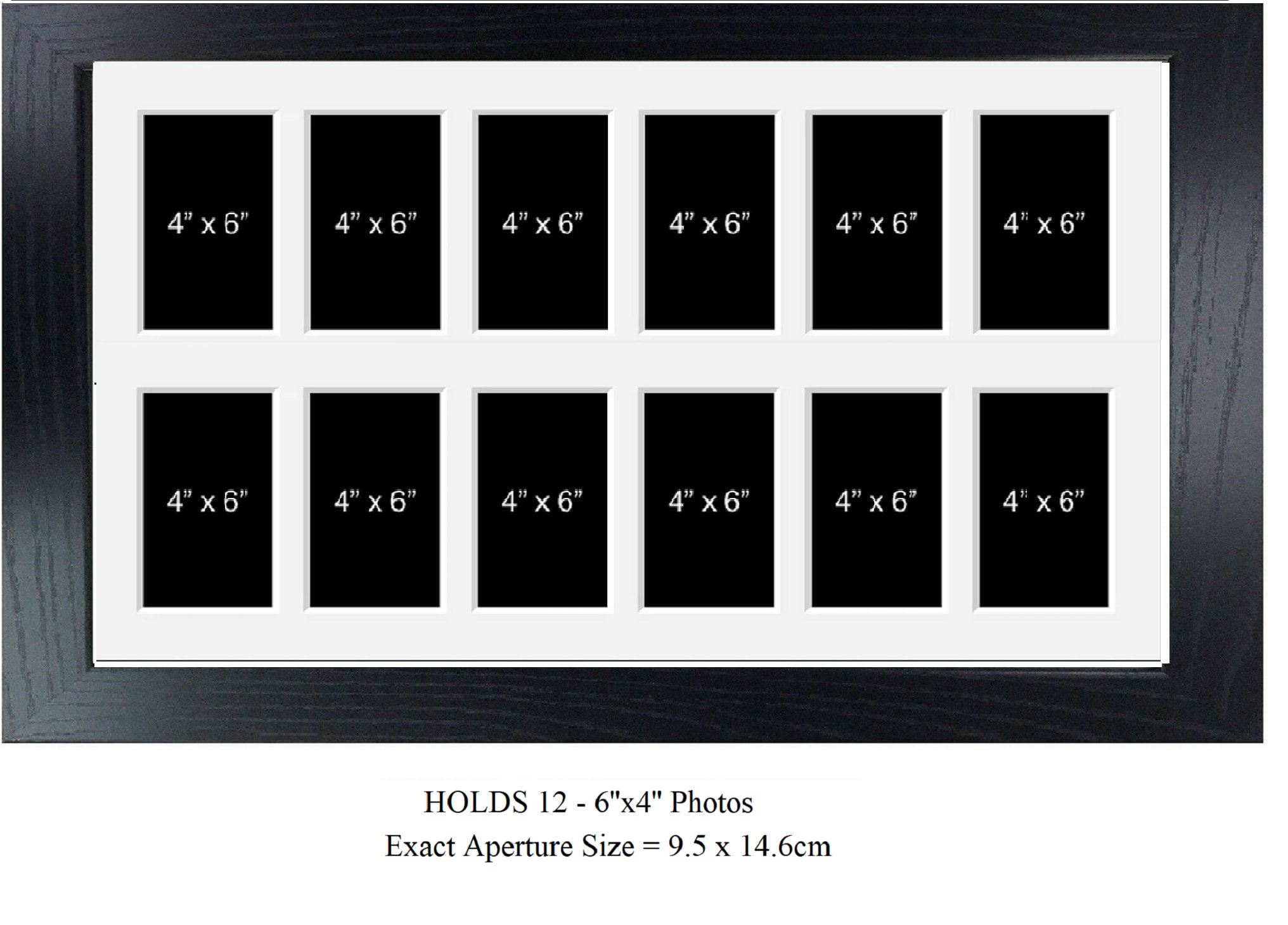 Multi Aperture Photo Picture Frame Holds 12 4 X 6 Photos in a 30mm