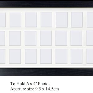 Multi Photo Picture Frame | Holds 21 - 4&quot; x 6&quot; Photos in a 30mm Black Veneer Frame