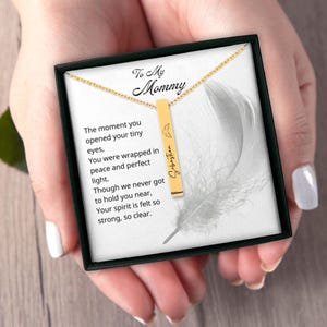 Collana regalo per aborto spontaneo / Gioiello commemorativo per la mamma o il papà / Biglietto con messaggio personalizzato incluso