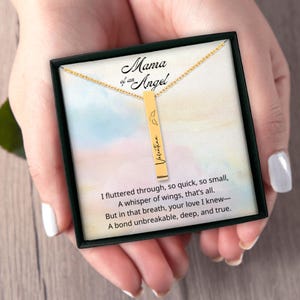 Regalo per la mamma per morte in utero / Gioielli per la perdita del bambino con biglietto personalizzato / Collana commemorativa in scatola regalo
