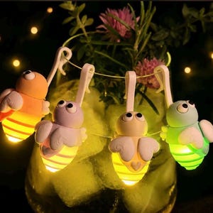 Aperol Lillet Deko Glühwürmchen Glasanhänger Mini Irmchen mit Licht | Geschenk Sommerparty Mädelsabend JGA | 3D Druck Weinglas Markierer