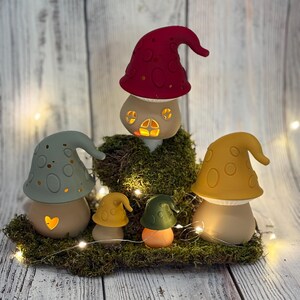 Magische Pilz-Lichter | Leuchtende Pilz-Deko mit LED | Handgefertigt & Personalisierbar