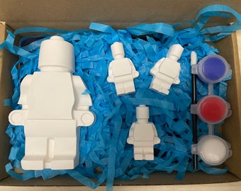 Robot Men (Lego) A6 paint your own plaster box