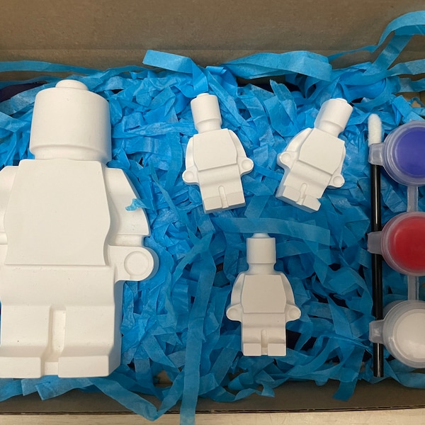Robot Men (Lego) A6 paint your own plaster box
