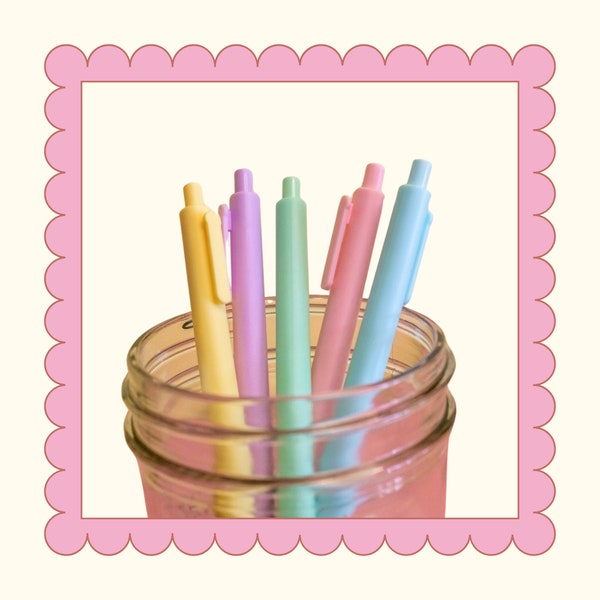 Macaroon Pastel Pens (Set of 5)| Pastel Stationery | Valentine | Kawaii Stationery | Bullet Journal Supplies | Back to School | Teacher Gift