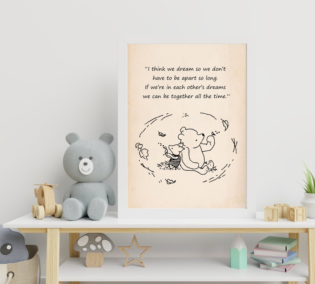 POOH BEAR Art Print Vintage Pooh Bear Drawing Nursery Art Etsy