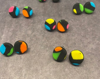 Neon Disco Collection Small Stud Earrings