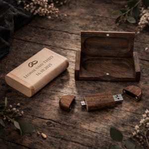Oval Wooden Flash Drive USB with box | 4 GB - 128 GB usb-c | 2.0 3.0 | Engraved | Oval Wood | Customizon Box | Custom usb | memory stick