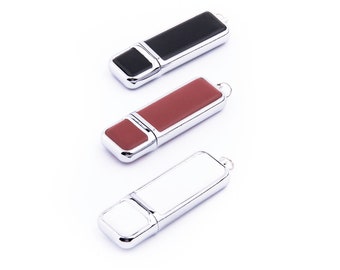 Leather Flash Drive USB with metal elements | 512 MB - 256 GB | 2.0 - 3.0 | Custom usb | Engraver | Leather Prestige