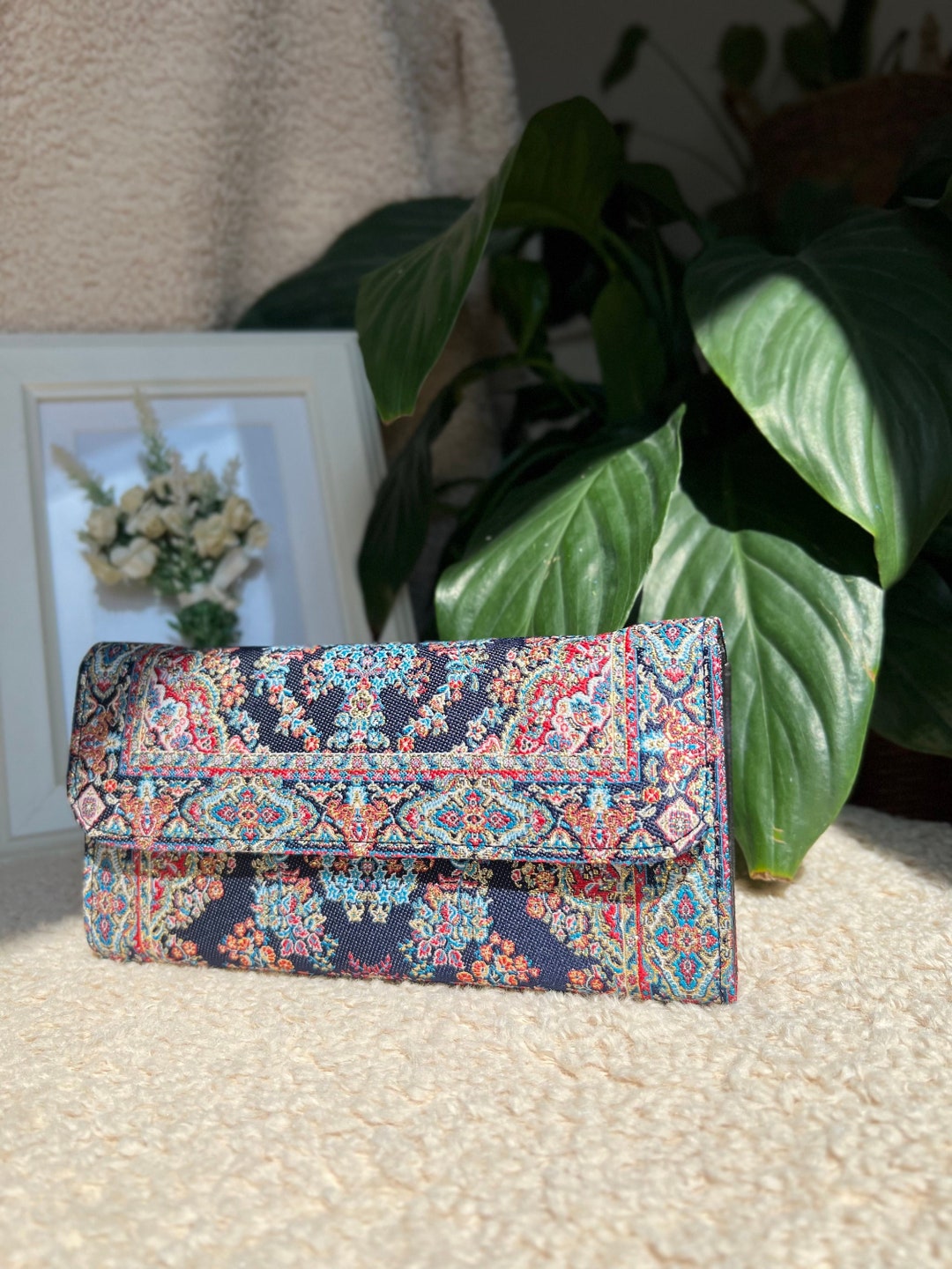 Boho Wallet, Turkish Fabric Shiny Womens Wallet, Handmade Wallet