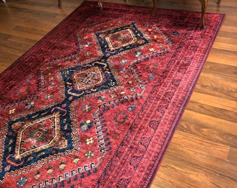 357259 Hand-Knotted Wool Rug eCarpet Gallery Area Rug for Living Room Bedroom Finest Khal Mohammadi Bordered Red Rug 4'4 x 6'6 357259 Hand-Knotted Wool Rug eCarpet Gallery Area Rug for Living Room Bedroom Finest Khal Mohammadi Bordered Red Rug 4'4 x 6'6