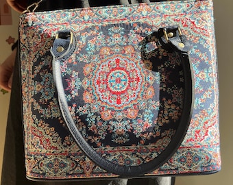 Women's Turkish Tote Bag,Big Shoulder Bag ,Boho Tote Bag ,Vegan Leather Tote Bag, City style Tote bag, Big Tote bag with Pocket, Vleyn Desig