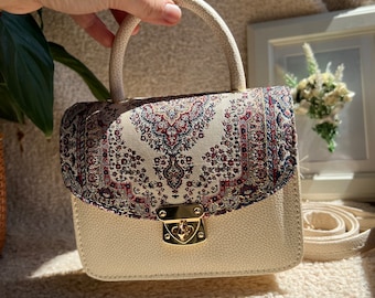 Mini croc effect crossbody bag in Gold,Turkish bag,Chain strap bag,Casual Shoulder Bag for Women Boho Purse,Women's Crossbody ,Handmade bag