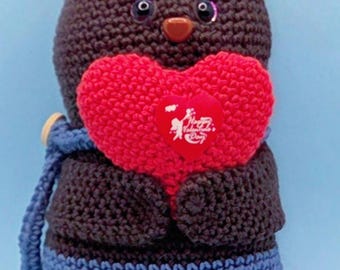 Gehäkelter Teddybär Theodor Amigurumi aus Baumwolle | Geschenk & Deko | 17 cm